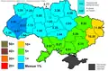 A map showing the results of the Communist Party of Ukraine in the 2014 elections