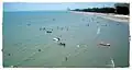 Aerial view of Hat Puek Tian another famous beach of Phetchaburi