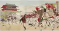Print of Japanese troops storming Gyeongbokgung (1894)