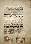 The baking of unleavened bread for Passover
