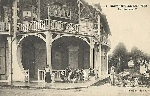 La Sapinière (1907) around the time of its completion (today considerably modified from Guimard's original design)