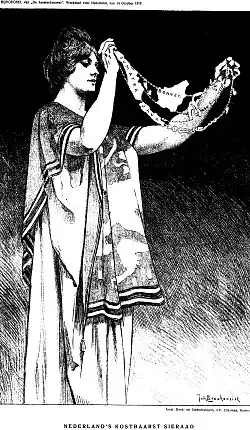 Dutch Imperial Maiden (1916) with "The Netherlands' costliest jewel", a necklace representing the Dutch East Indies.