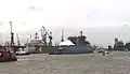 Unfinished Baden-Württemberg being towed on 10 November 2015.