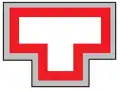 A multi-toned T-shaped organisational symbol
