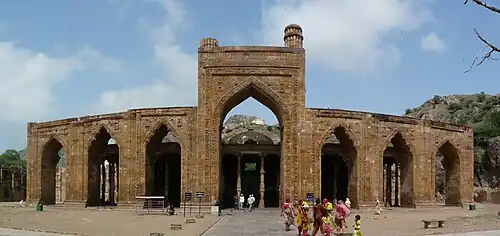The Adhai Din Ka Jhonpra mosque in Ajmer was started in 1192 and completed in 1199 by Qutb al-Din Aibak.