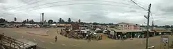 Aerial view of roads leading to Accra, Dzodze and Aflao (from left)