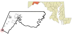 Location of Luke within Allegany County