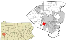 Location in Allegheny County, Pennsylvania