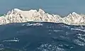 West aspect of Apache Peak (left) Navajo Peak centered, Arikaree Peak (right).