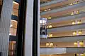 Elevator speeding by one of the upper floors