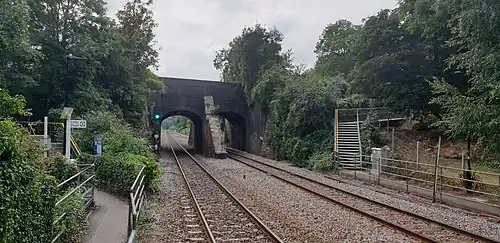 Access to station seen from the platform