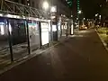 Smashed windows of bus shelters