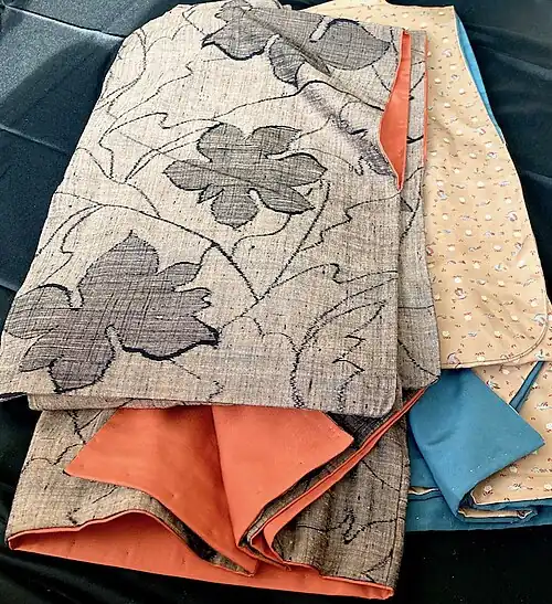 A lined (awase) tsumugi kimono.