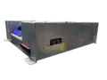 BEMANI System 573 in a silver case with ARCnet ports