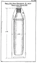 High explosive 100lb shell Mark XVI