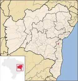Location of Gandu in Bahia