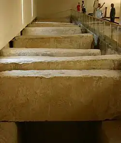 The boat pit in which the Khufu ship was discovered, now inside the Solar Boat Museum