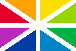 The Basque left-wing nationalist party Herri Batasuna used a logo inspired by the Ikurriña.