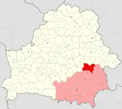 Location of Rahachow district