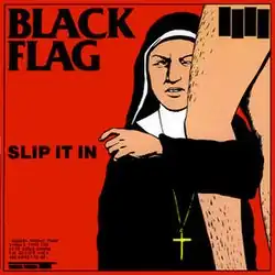 A nun embracing a man's naked leg