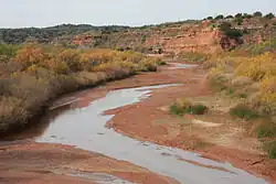 Double Mountain Fork Brazos River north of Rotan, Texas.
