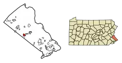 Location of Chalfont in Bucks County, Pennsylvania