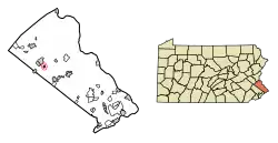 Location in Bucks County, Pennsylvania.