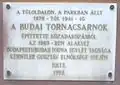 Attila út 43. Memory of the Budai Tornacsarnok (Horváth-kert)