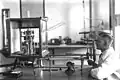 In the Reichsanstalt für Maß und Gewicht ("Imperial Institute for Weights and Measures" – RMG), photo probably published in 1928