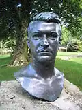 Bust of Michael Collins at the former place of his house of birth (County Cork), 1920's.