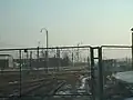 The elevated track in the distance is the circular railway test line.