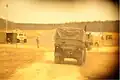 A convoy from Transportation Support Company moves supplies and personnel during Combat Logistic Battalion 6's field exercise at Fort Pickett, Va., 21 March 2013.