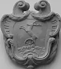 Coat of arms of Miklós III Pálffy on the palace entrance from Svoradova Street