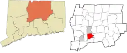 Wethersfield's location within the Capitol Planning Region and the state of Connecticut