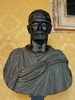 The Capitoline Brutus in the Musei Capitolini, possibly portraying Lucius Junius Brutus, dated late 4th century BC to early 3rd century BC