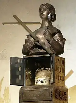 Helena's skull relic in the crypt of Trier Cathedral