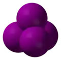 Spacefill model of carbon tetraiodide