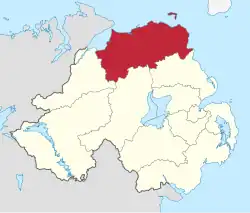 Causeway Coast and Glens shown within Northern Ireland