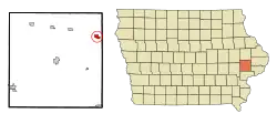 Location of Lowden, Iowa