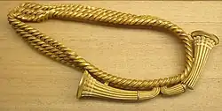 A belt made of 2.8 kilograms (6.2&nbsp;lb) of pure gold, discovered in Guînes, France, 1200–1000 BC