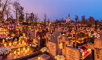 Image 43All Saints' Day at a cemetery, by Poco a poco (from Wikipedia:Featured pictures/Culture, entertainment, and lifestyle/Religion and mythology)