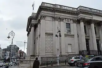 A corner of the building in 2018