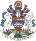 Coat of arms of Whitehorse, Yukon.