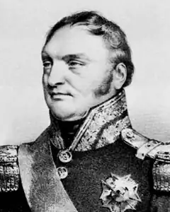 A drawing of Bertrand Clauzel in military uniform