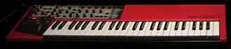 Red colored synthesizer instrument