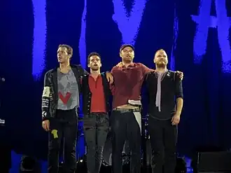 Coldplay performing.