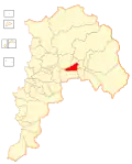 Map of the Panquehue commune in the Valparaíso Region