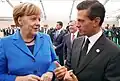 Chancellor Angela Merkel and President Enrique Peña Nieto in Paris; 2015.