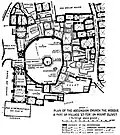 Plan of the Ascension Church, the Mosque & Part of Village ‘Et-Tûr’ on Mount Olivet