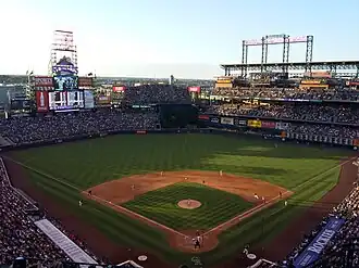 A photograph of a baseball diamond